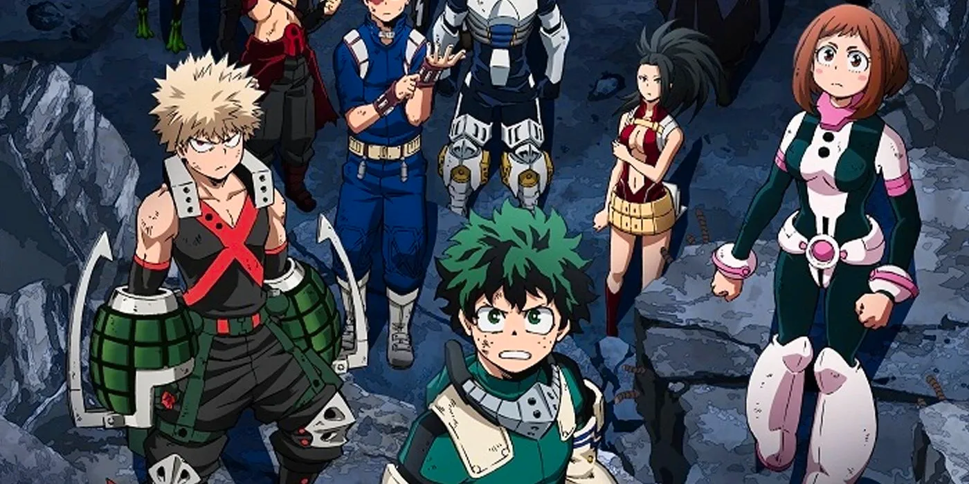 My Hero Academia: Deku, Ochaco, Bakugo, and others from the OVA. Image