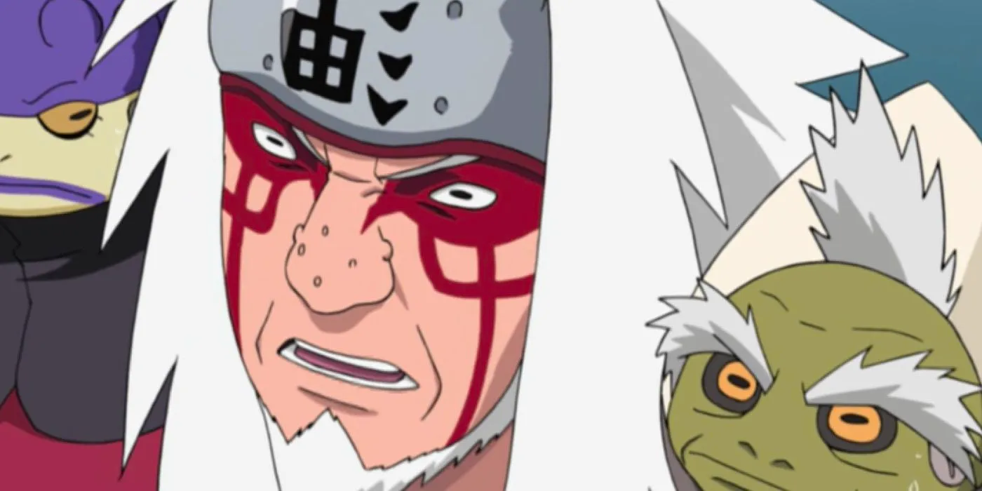 Naruto Shippuden's Jiraiya in Sage Mode With Toads Image