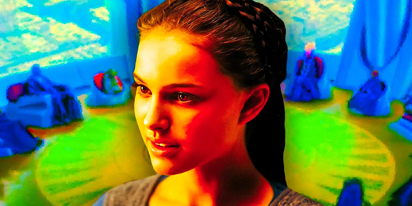 Natalie Portman's Padme Amidala looks serious, edited over the Jedi Council adjourning Image