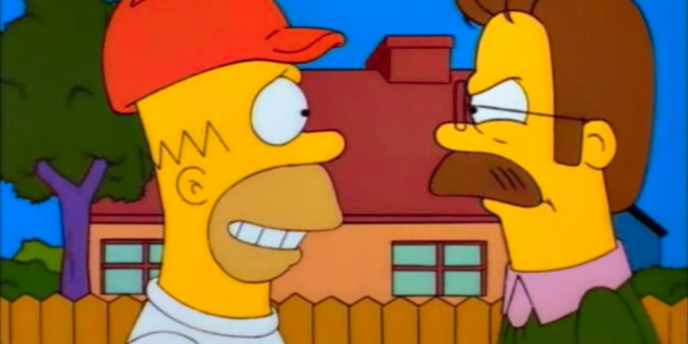 Ned angry at Homer in The Simpsons Image