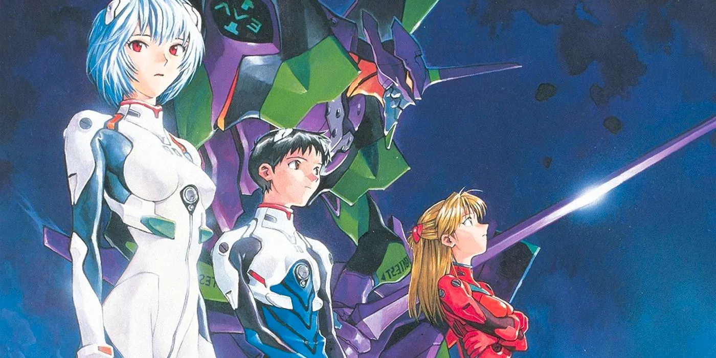 Neon Genesis Evangelion: The three original EVA pilots, Shinji, Asuka, and Rei, in the manga. Image