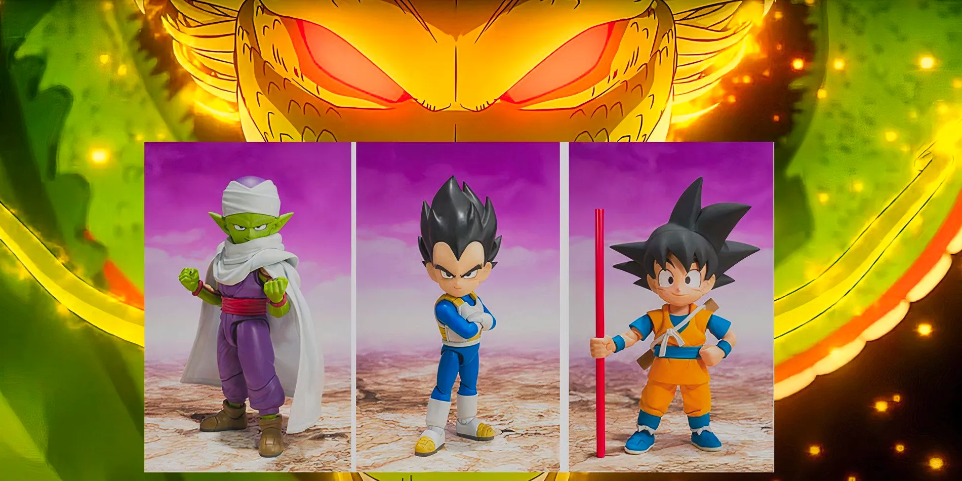 New Dragon Ball DAIMA mini figures in front of Shen Ron Image