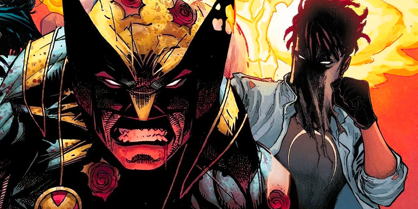 New masked mutant Ransom (left, background) and a beaten-up Wolverine (right.) Image