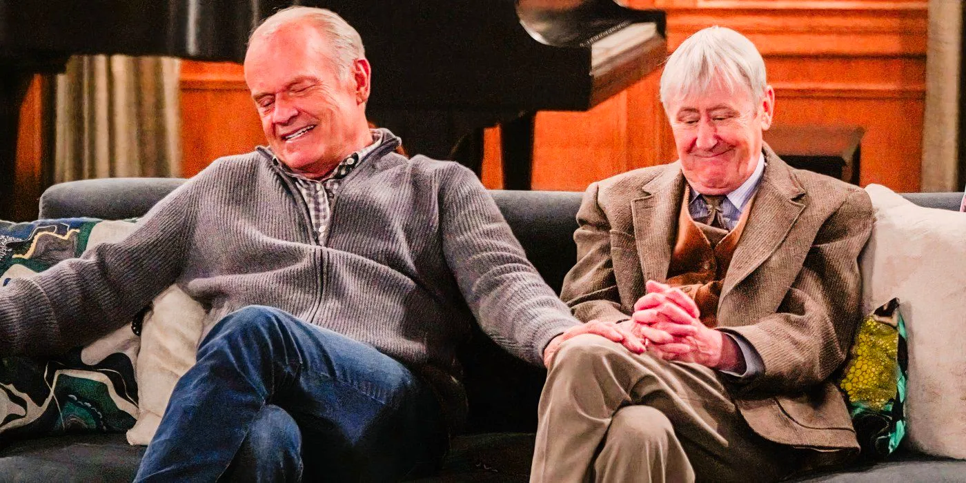 Nicholas Lyndhurst as Alan and Kelsey Grammer as Frasier in Frasier Image