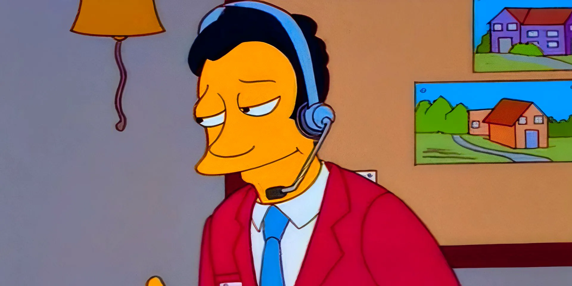 Nick Callahan wearing a headset in The Simpsons Image