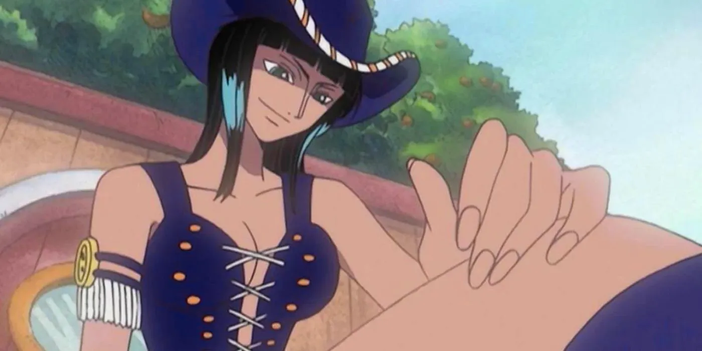 Nico Robin as Miss All Sunday in a scene from One Piece. Image