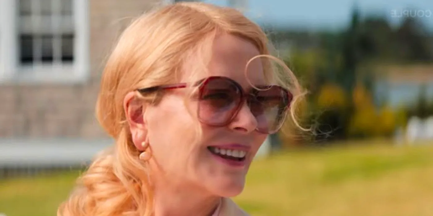 Nicole Kidman The Perfect Couple smiling with her hair blowing in the wind Image