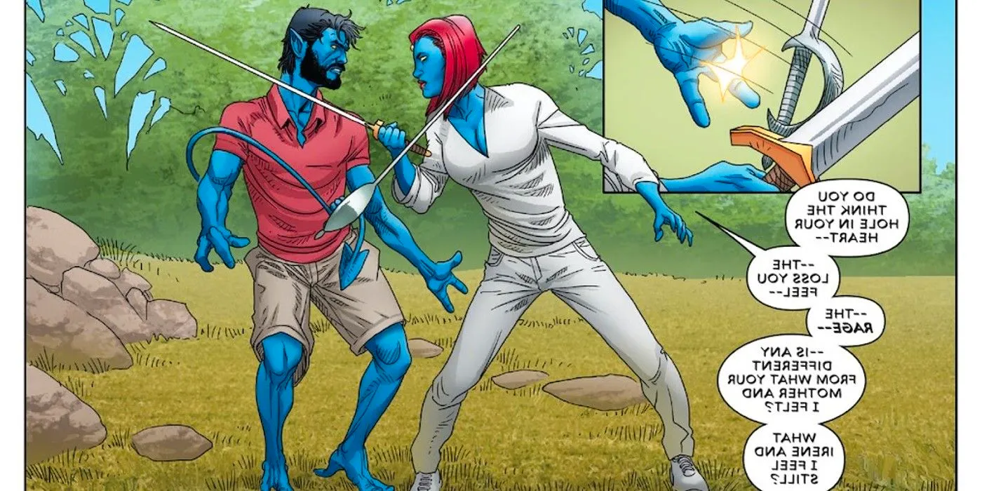 nightcrawler vs mystique in x-men 35 Image