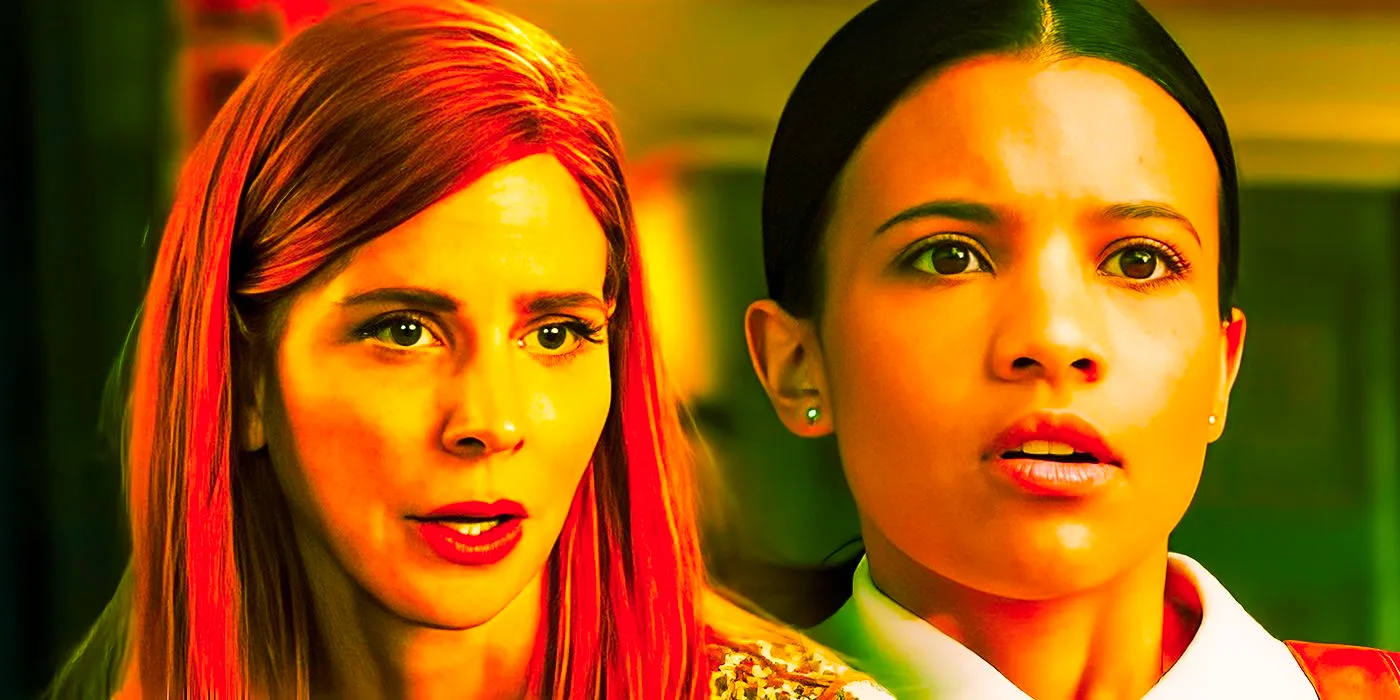 Nikki Rodriguez as Jackie Howard and Sarah Rafferty as Dr. Katherine Walter in My Life with the Walter Boys. Image