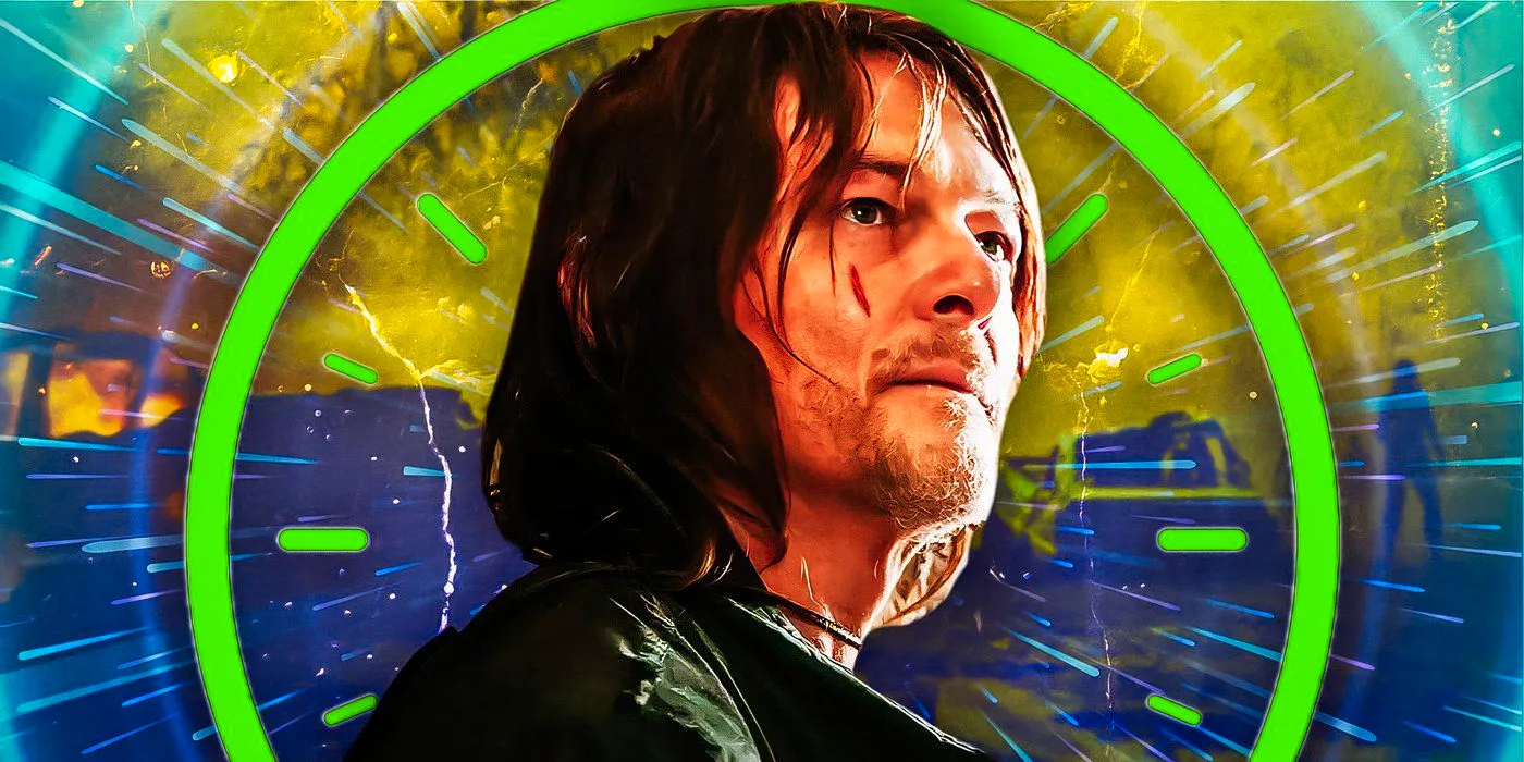 Norman Reedus as Daryl Dixon with a clock behind him in The Walking Dead: Daryl Dixon Image