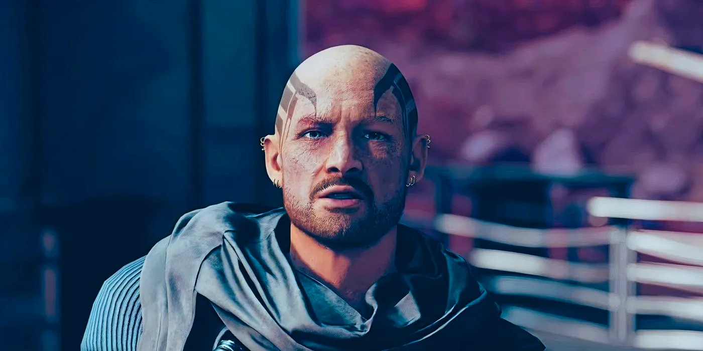 NPC with tattoo in Starfield Shattered Space DLC Image