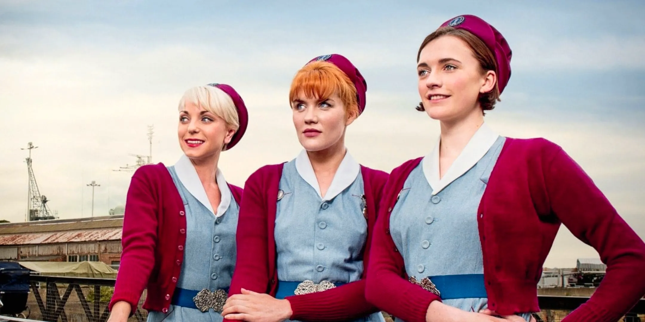 Nurse Barbara (Charlotte Ritchie), Sister Bernadette (Laura Main) and Trixie (Helen George) in Call the Midwife Image