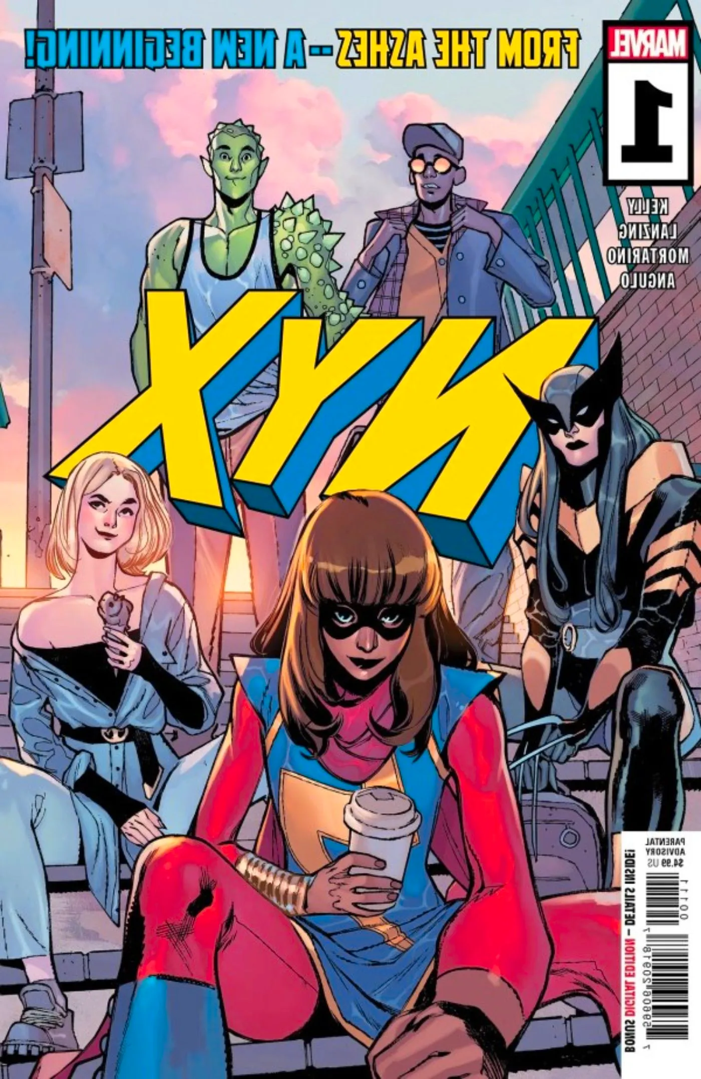 NYX #1 cover featuring Laura Kinney, Kamala Khan, and others. Image