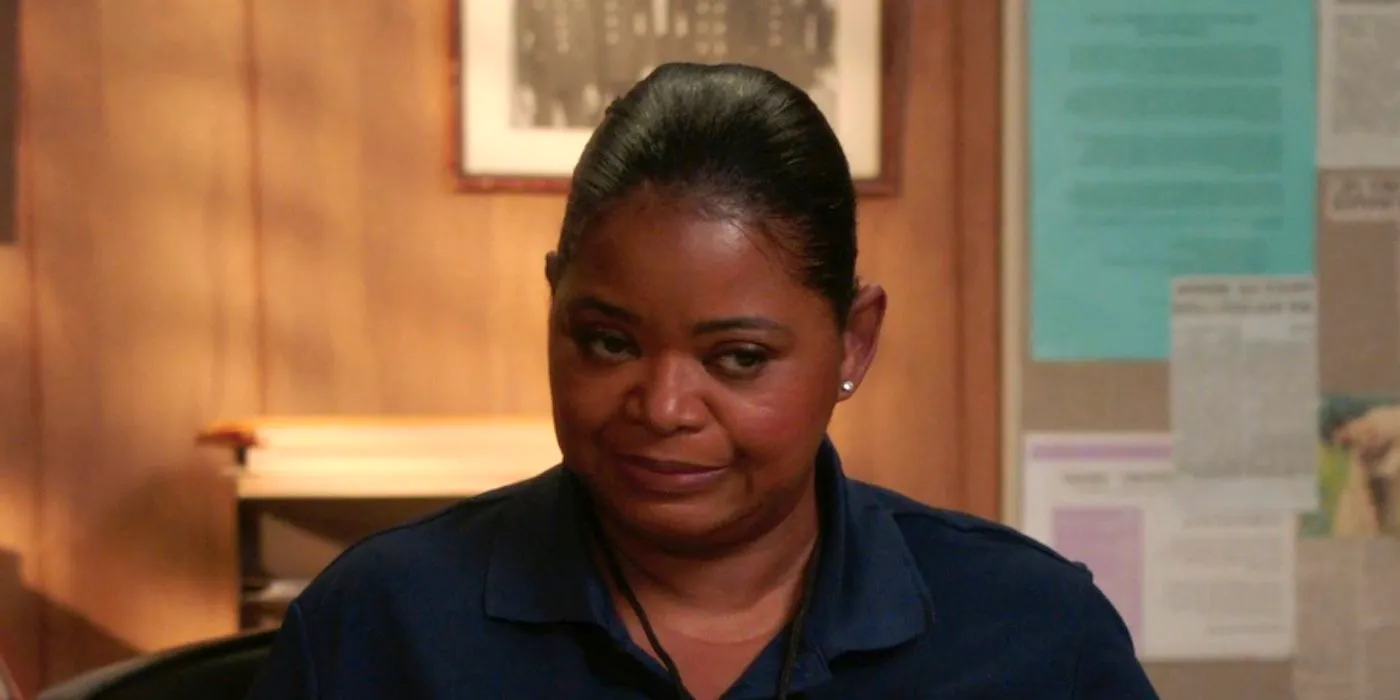 Octavia Spencer's Rhonda frowns in Young Sheldon season 7 episode 10 Image