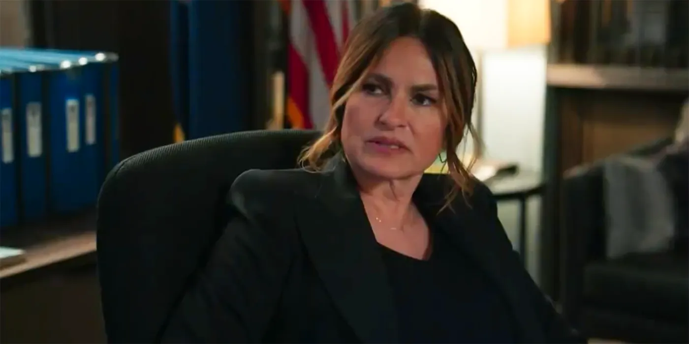 Olivia Benson looking to the side in Law and Order finale crossover Image