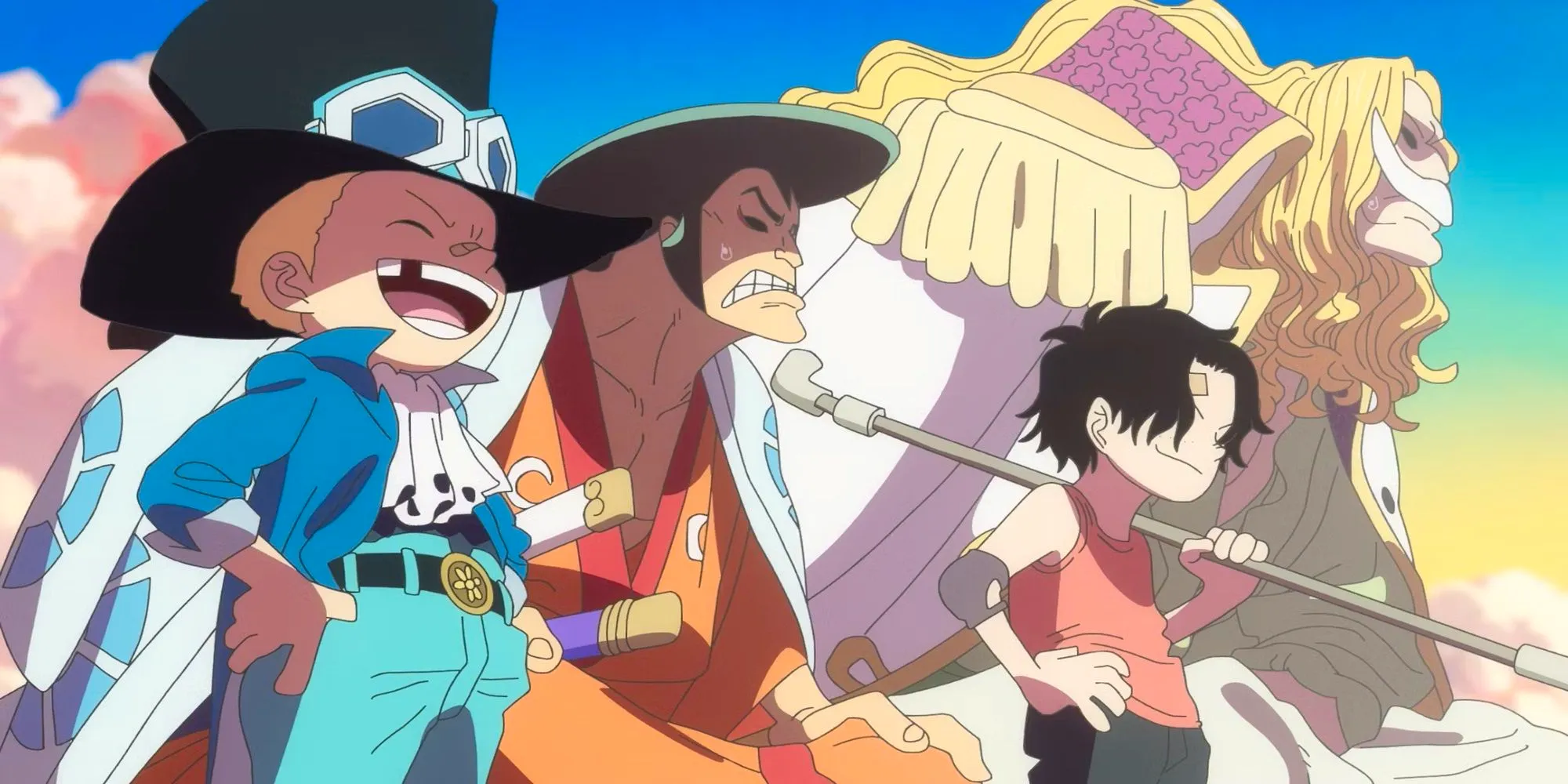 One Piece Ace Sabo Whitebeard and Oden reacting to Luffy and Roger's dream Image