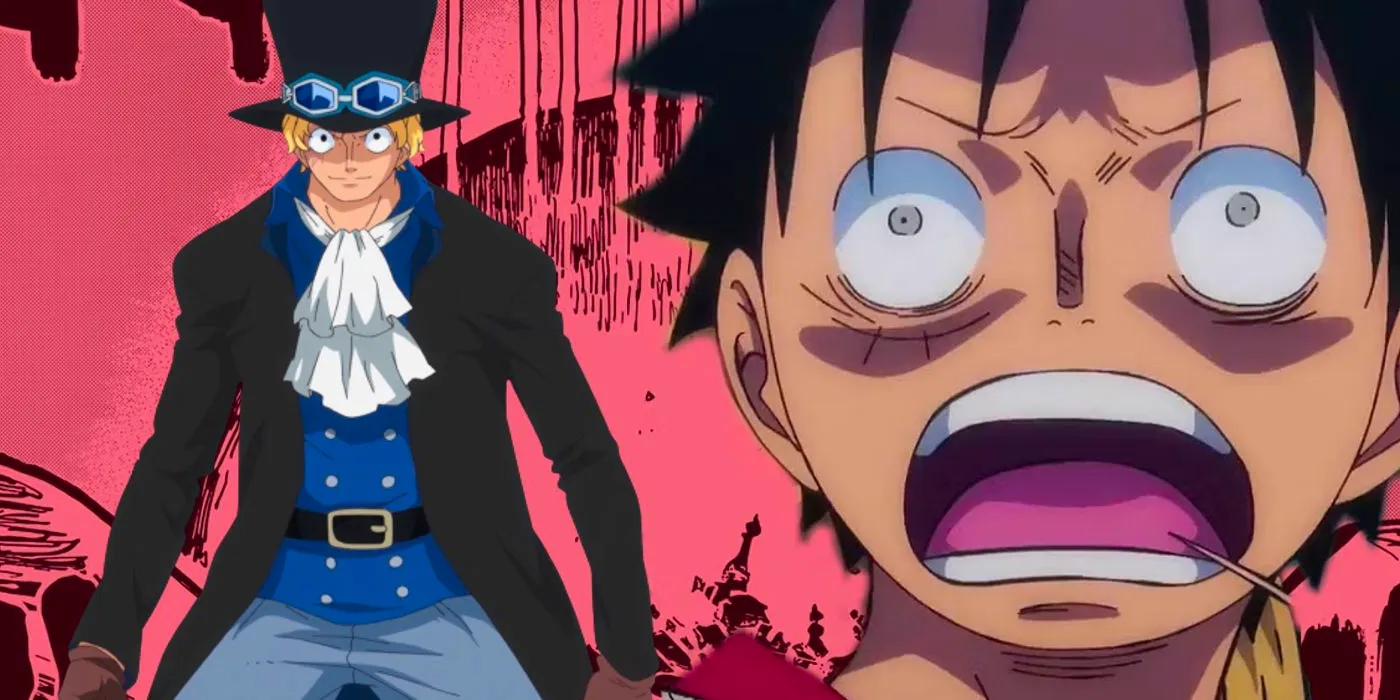 One Piece Luffy shocked and Sabo Image