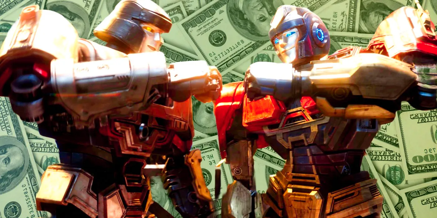 Optimus Prime and Megatron from Transformers One fist bumping in front of money Image