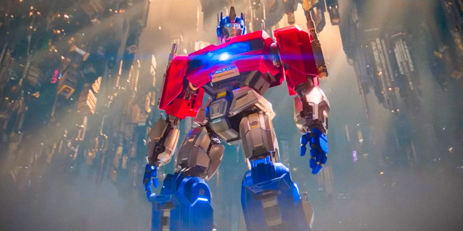 Orion Pax / Optimus Prime (Chris Hemsworth) in combat stance in Transformers One Image