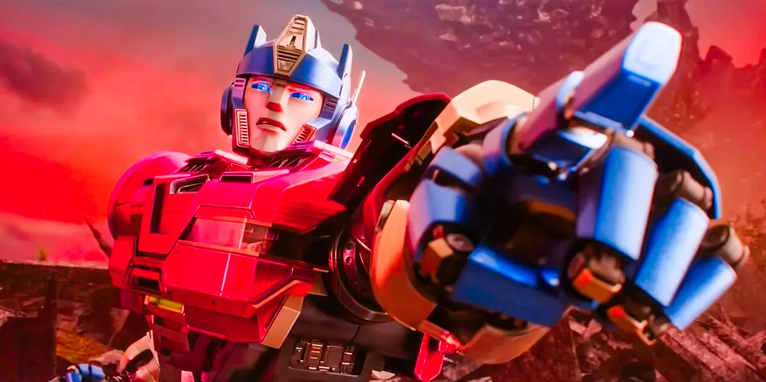 Orion Pax/Optimus Prime pointing with his finger in Transformers One Image