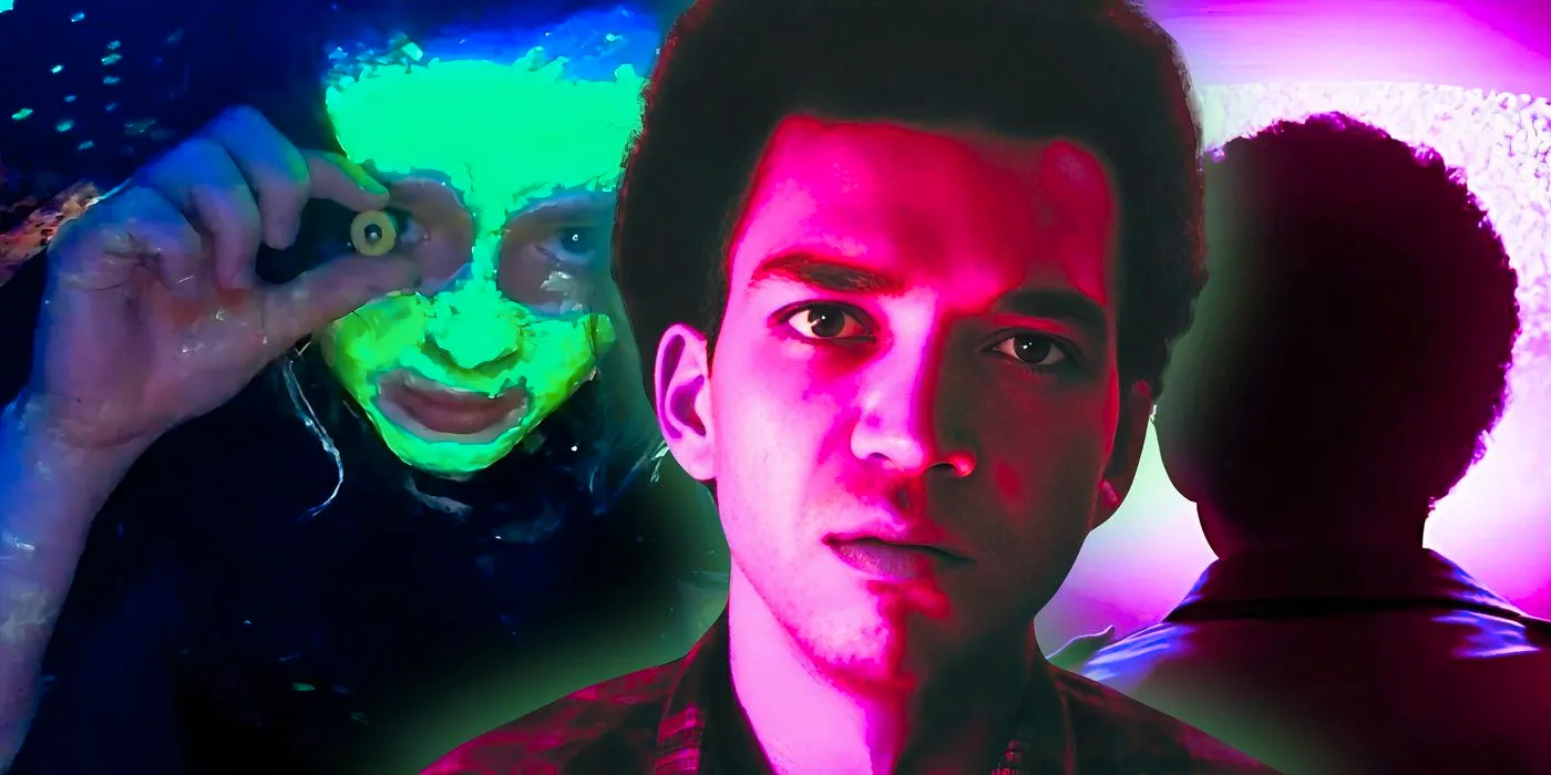 Owen (Justice Smith) looking upset in I Saw the TV Glow and Casey from We're All Going to the World's Fair Image