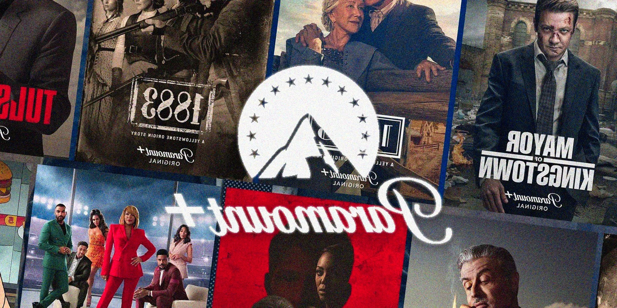 Paramount Plus Show Banner Logo Over Montage of TV Shows Image