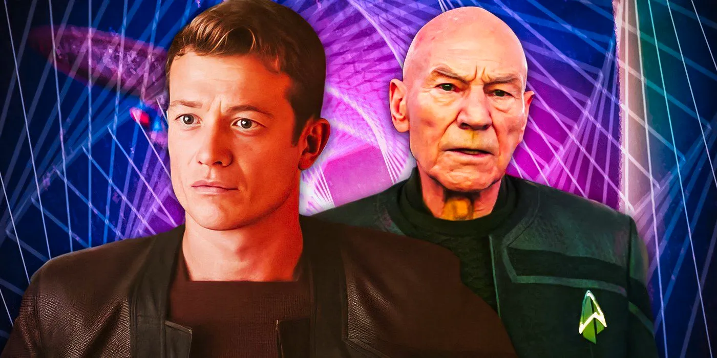 Patrick Stewart as Admiral Picard and Ed Speleers as Jack Crusher in Star Trek: Picard Image