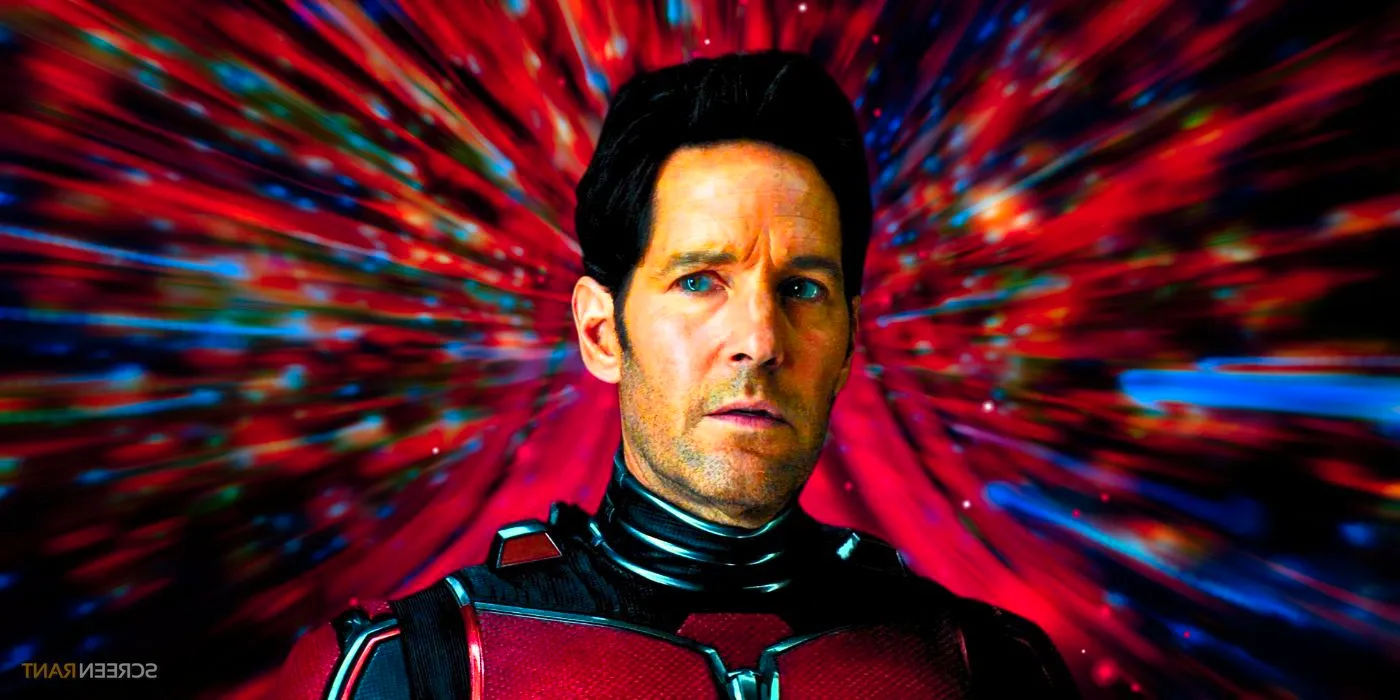 Paul Rudd's Scott-Lang/Ant-Man looking confused in front of a galaxy background Image