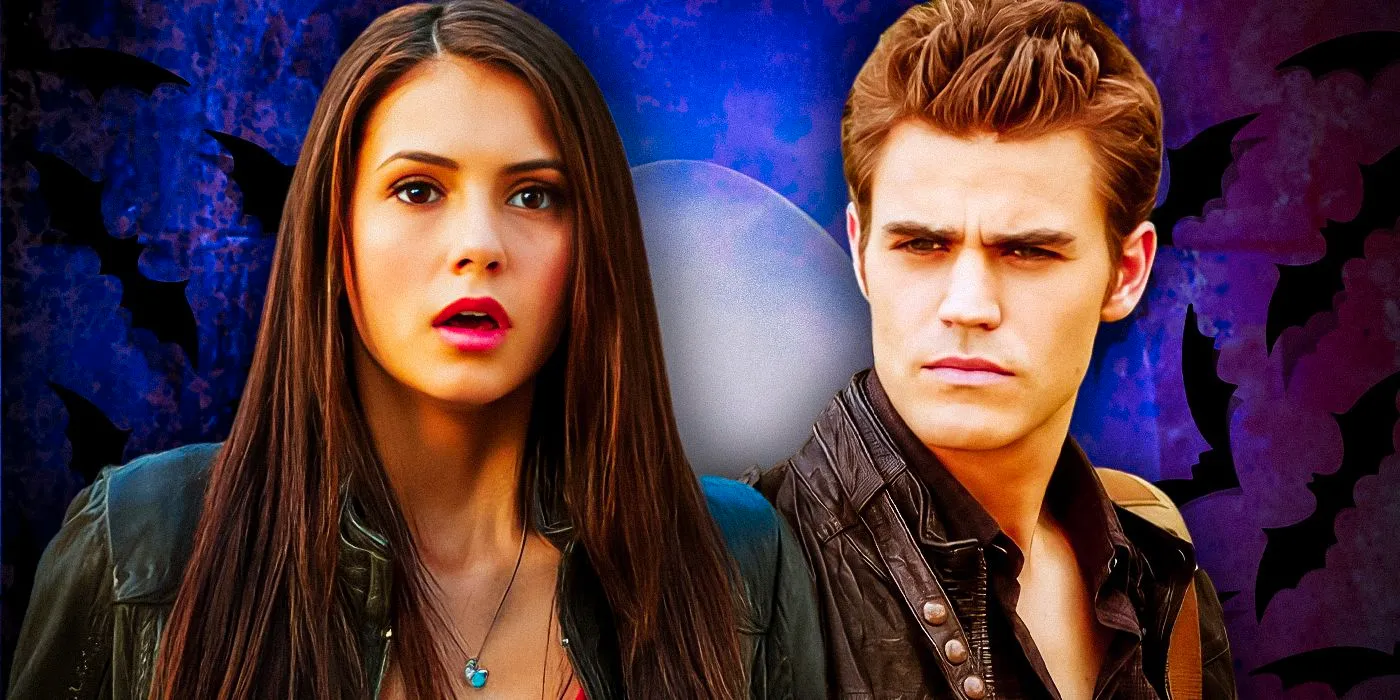 Paul Wesley as Stefan Salvatore and Nina Dobrev as Elena Gilbert in The Vampire Diaries Image