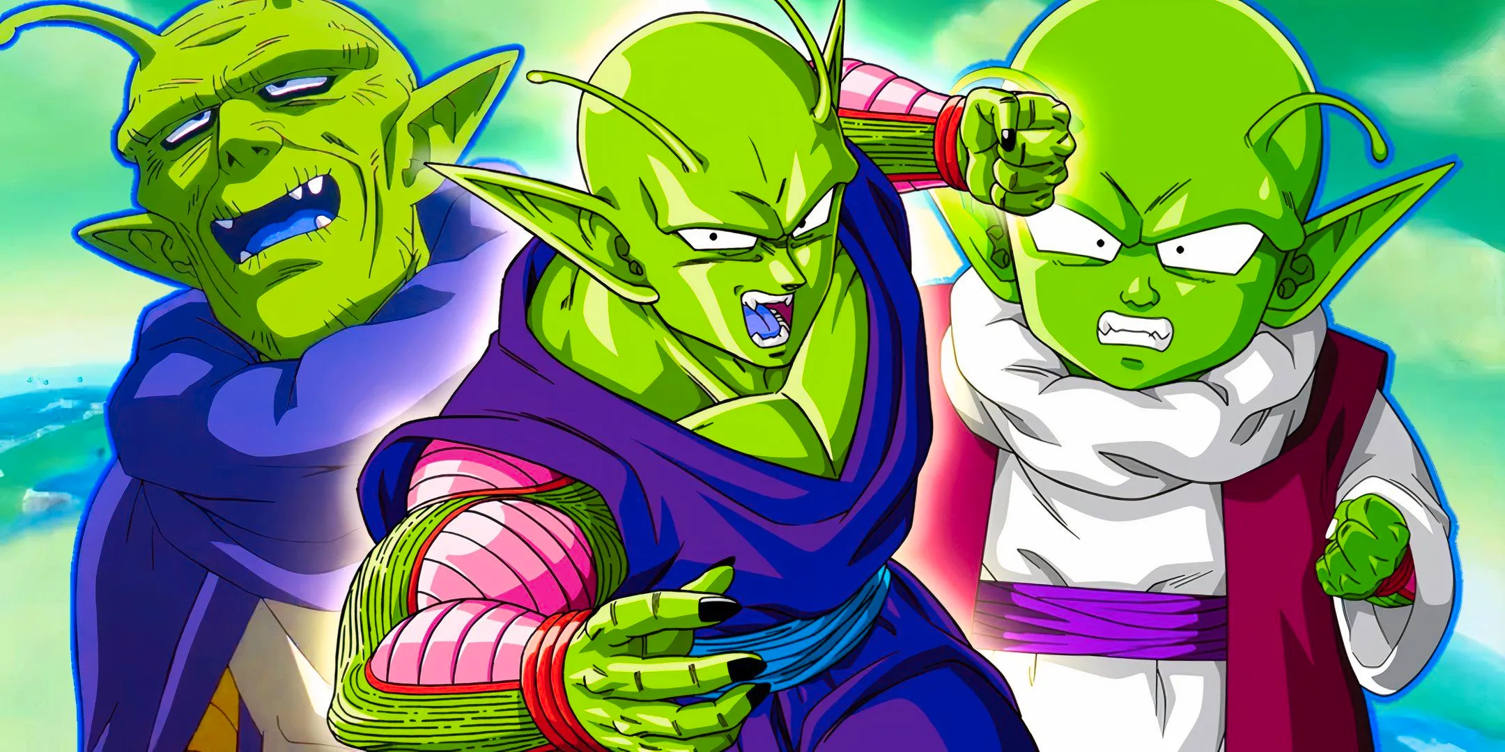 piccolo from dragon ball with a white glow around him in the center Image