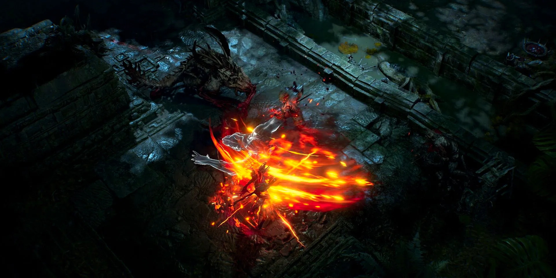 Player fights an enemy in Nahantu in Diablo 4: Vessel of Hatred Image