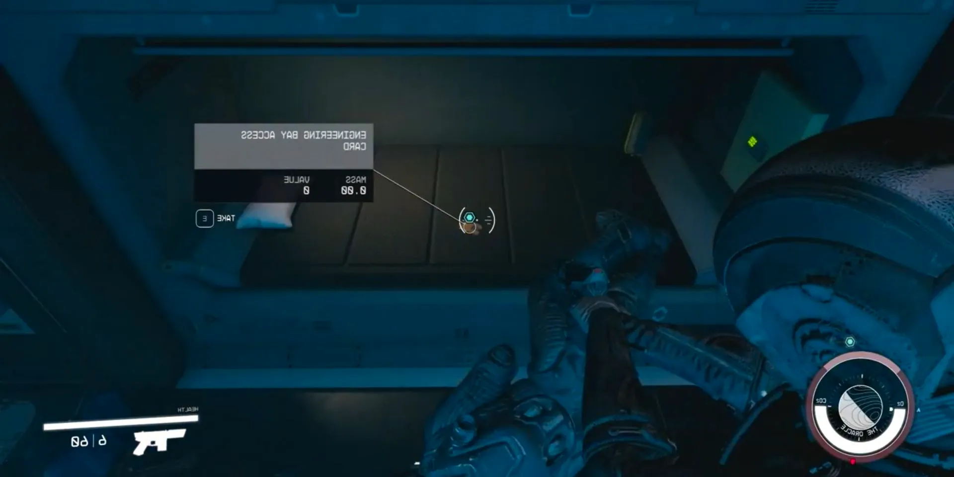 Player finds the Engineering Bay Access Card on a bed during 