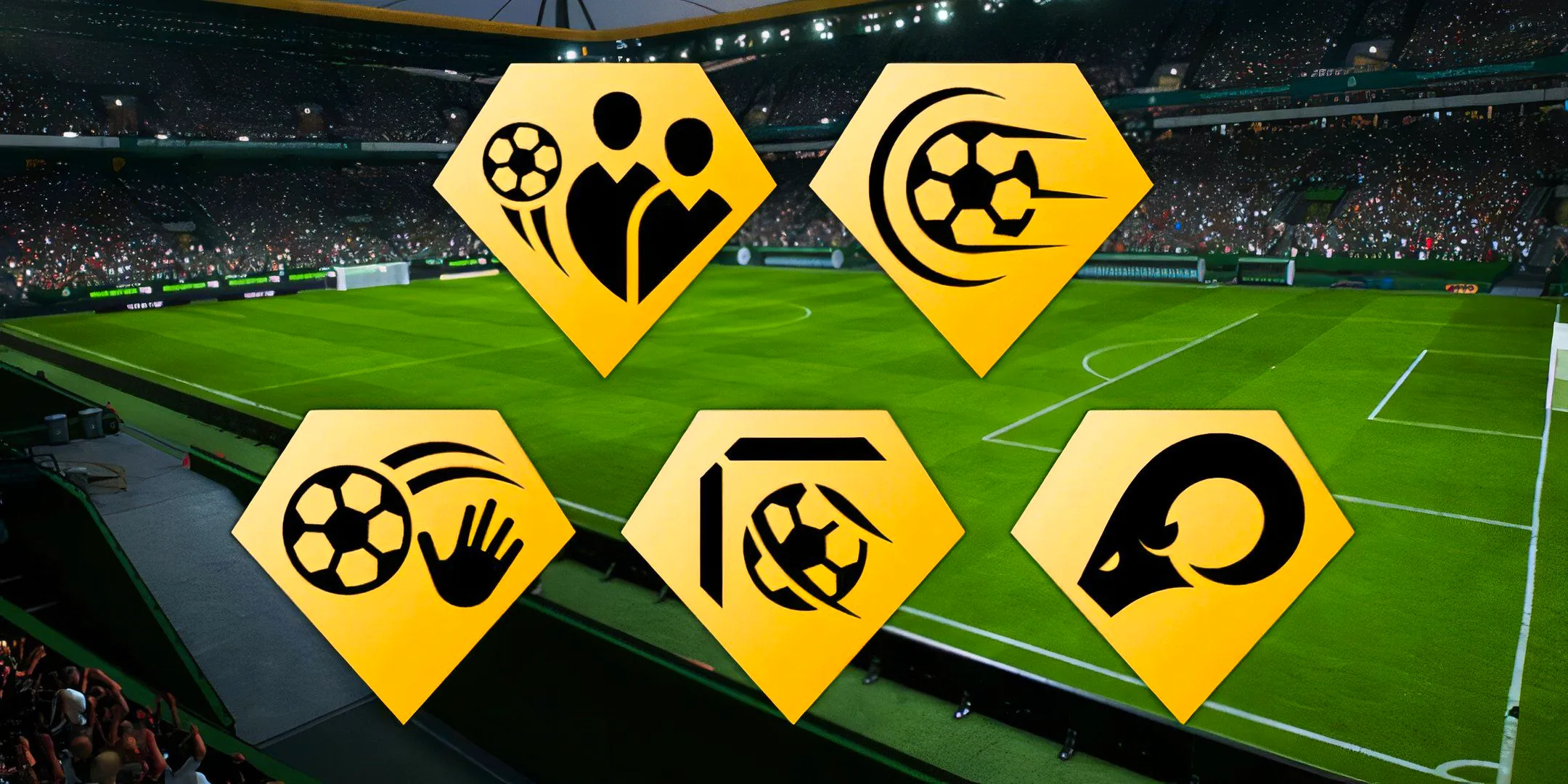 Playstyle Scoring Icons on a background of an FC25 pitch. Image