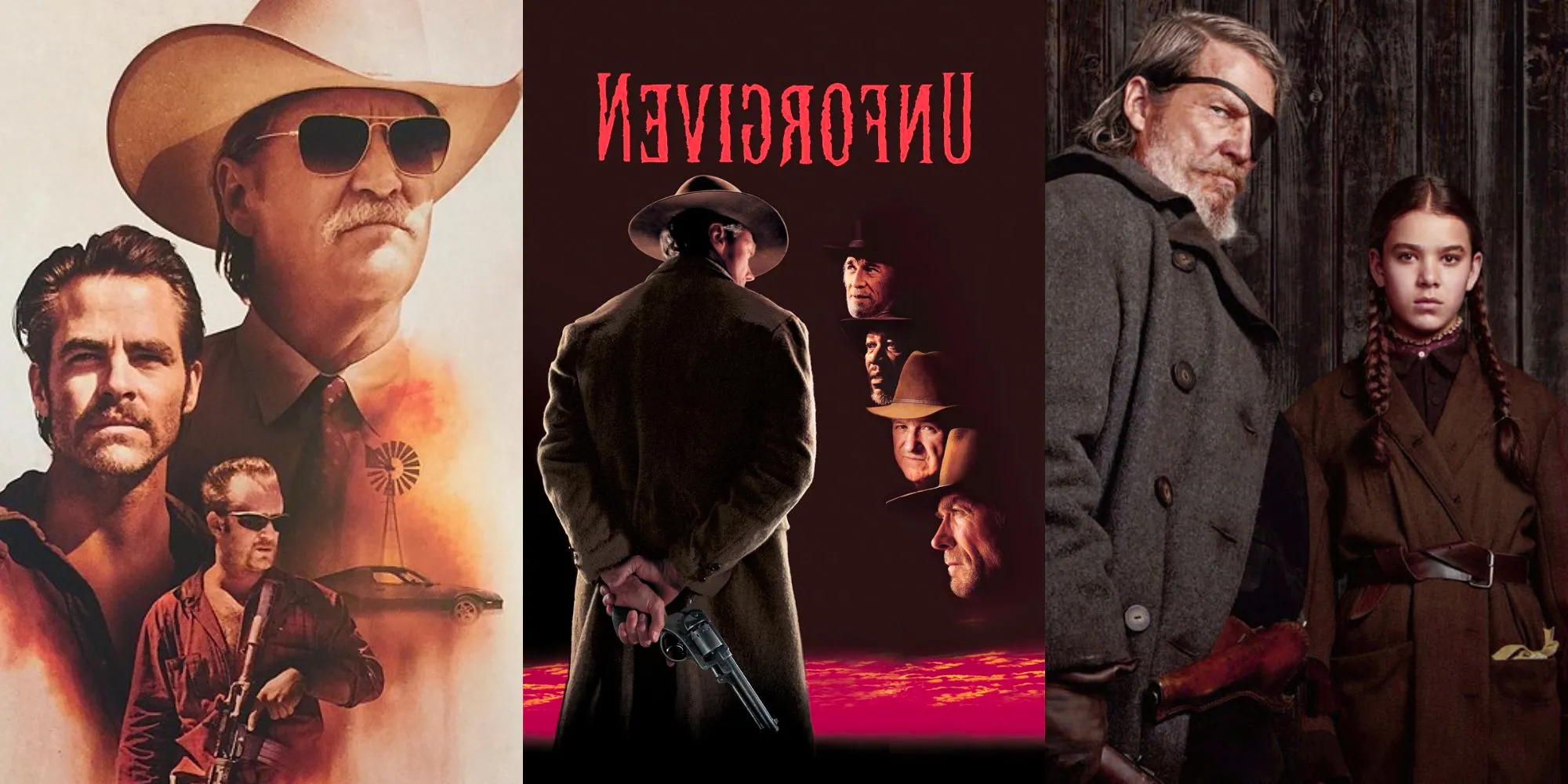 Posters for True Grit, Unforgiven, and Hell or High Water Image