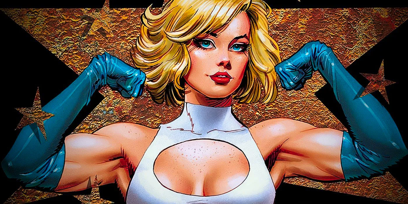 Power Girl Flexing in Dan Panosian Comic Variant Cover Art Image