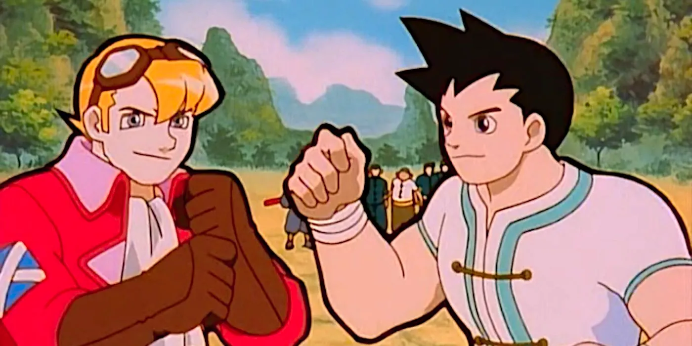 Power Stone anime Falcon and Wang-Tang Image