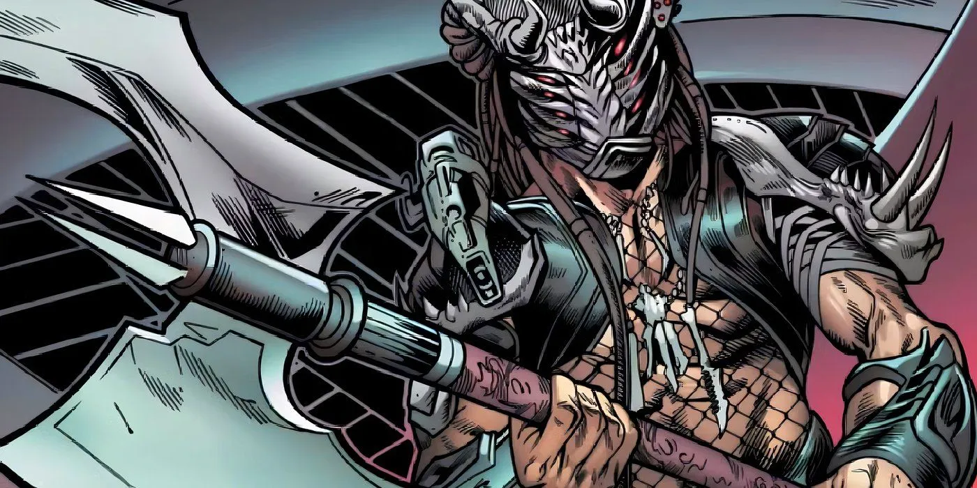 Predator holding a spear of pure Vibranium. Image