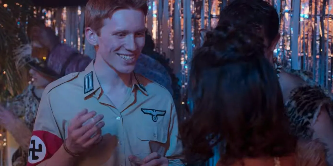 Prince Harry (Luther Ford) in a Nazi costume on The Crown Image