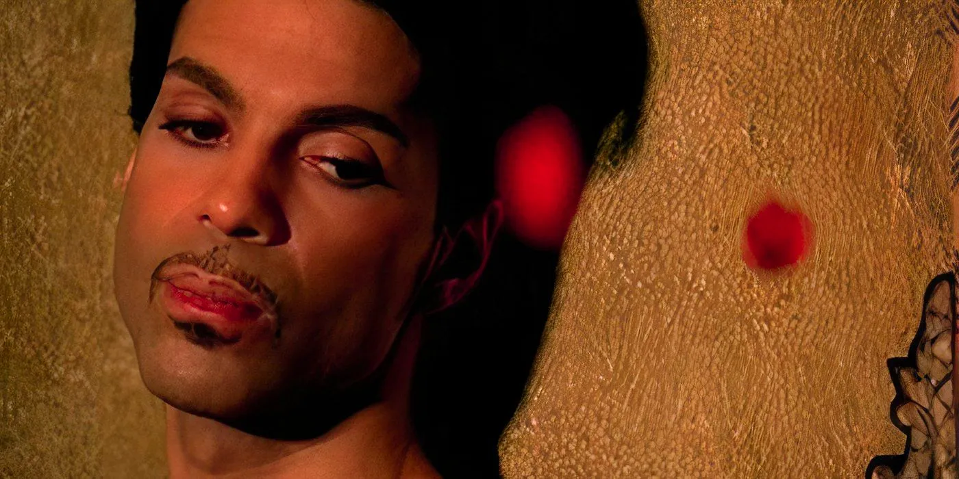 Prince looking sad in the Te Amo Corazon 2005 music video Image