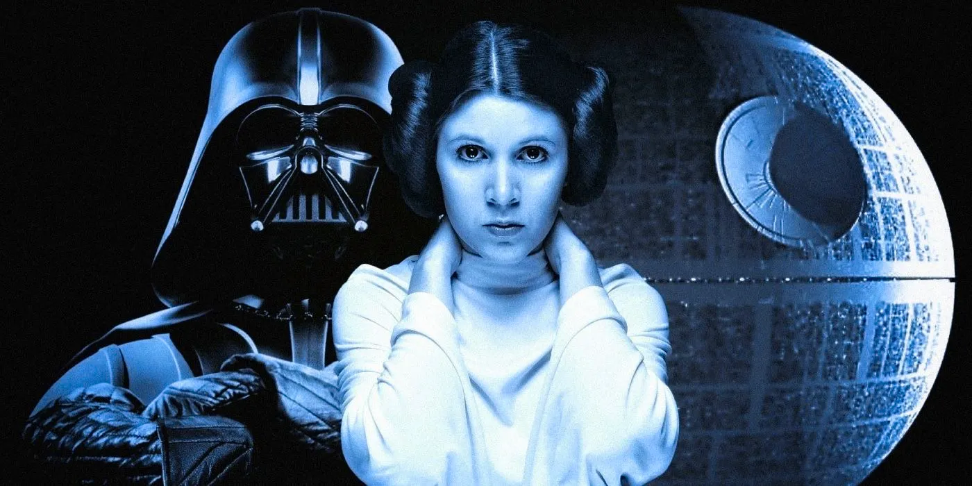 Princes Leia, Darth Vader and Death Star together Image