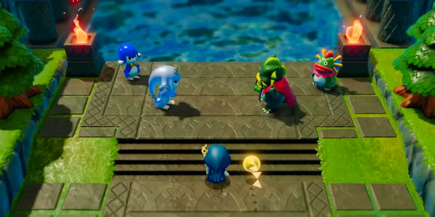 Princess Zelda encounters a meeting of River and Sea Zora in The LEgend of Zelda: Echoes of Wisdom. Image