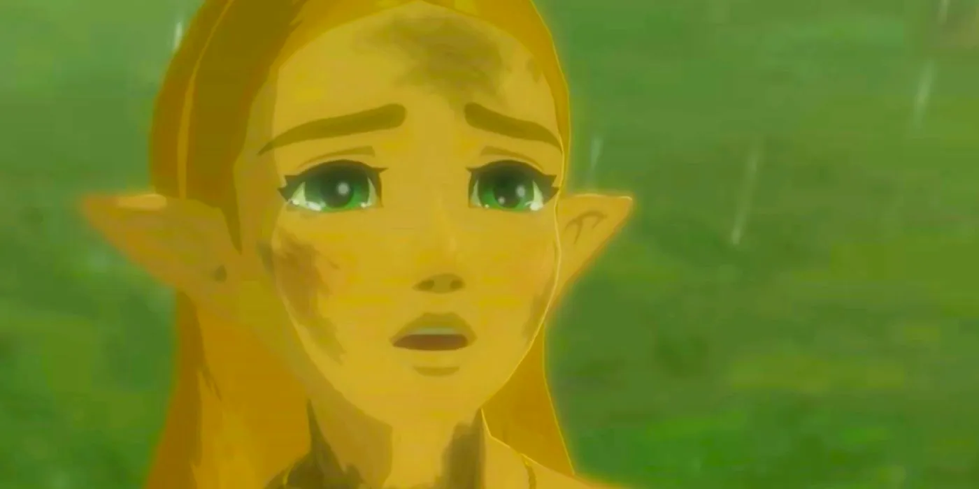 Princess Zelda with tears in her eyes in Breath of the Wild. Image