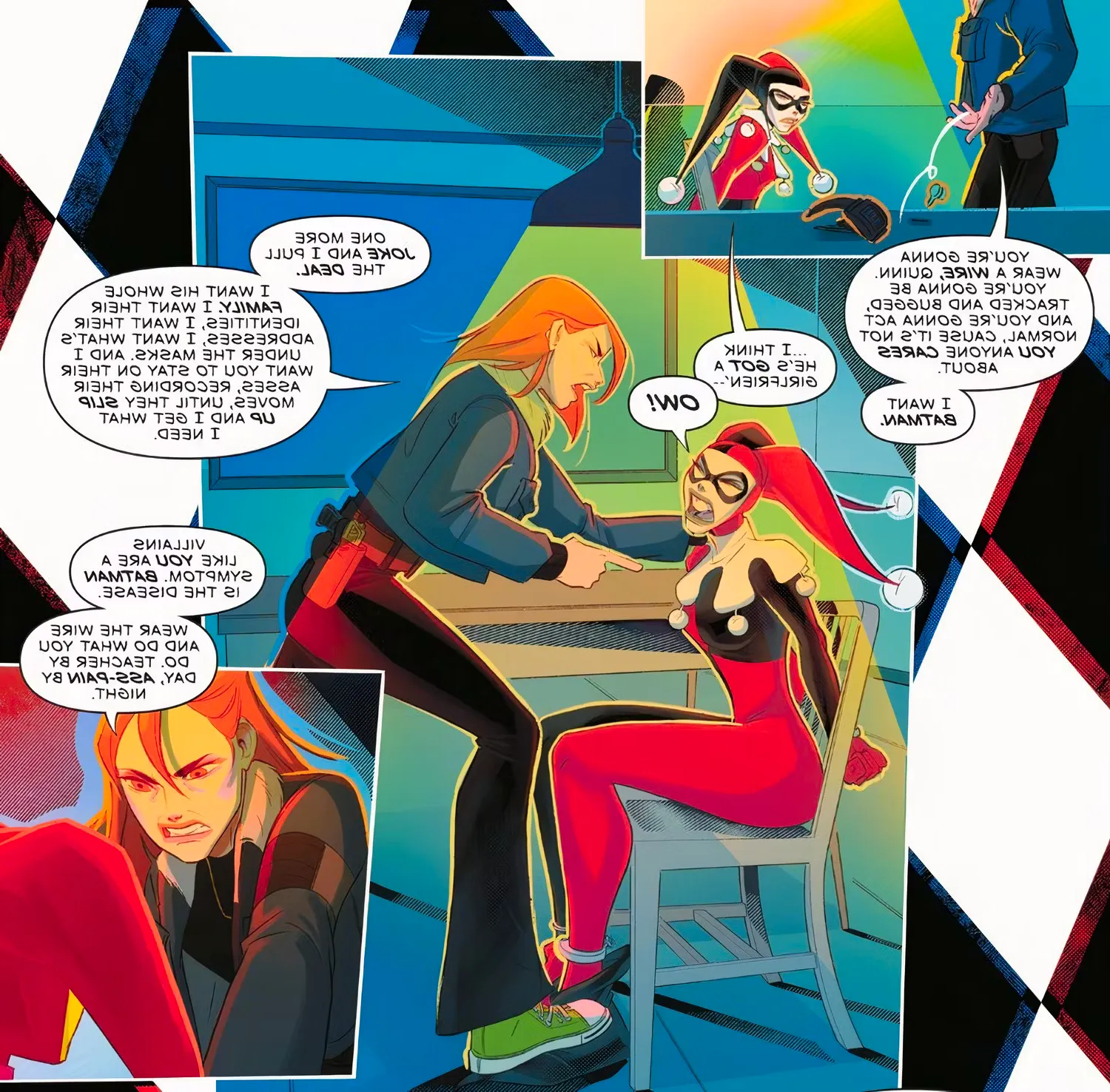 Pulaski Forces Harley Quinn to Wear Wire DC Image