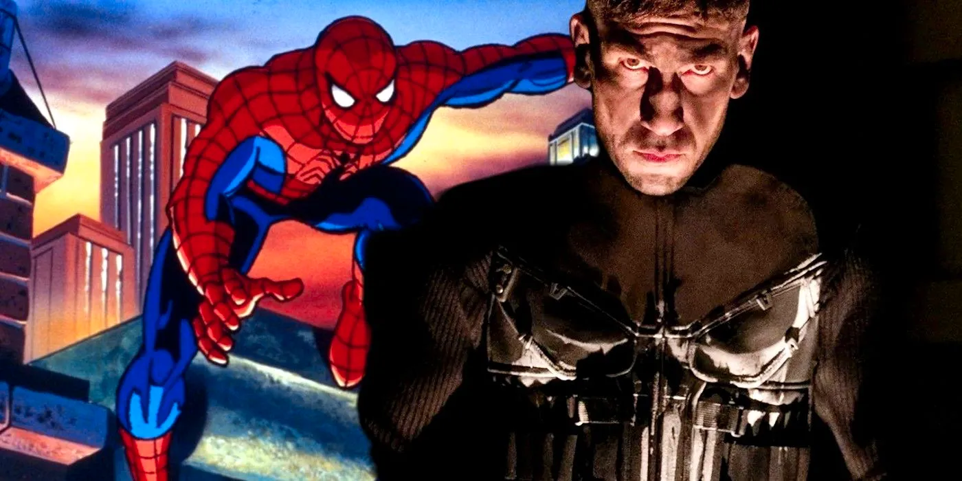 punisher from netflix's defenders and spider-man from the animated series Image