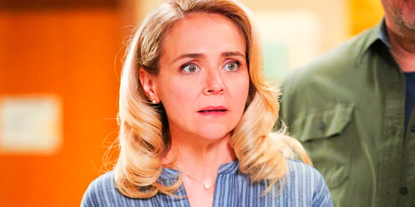 Rachel Bay Jones as Audrey being taken aback in Young Sheldon Image