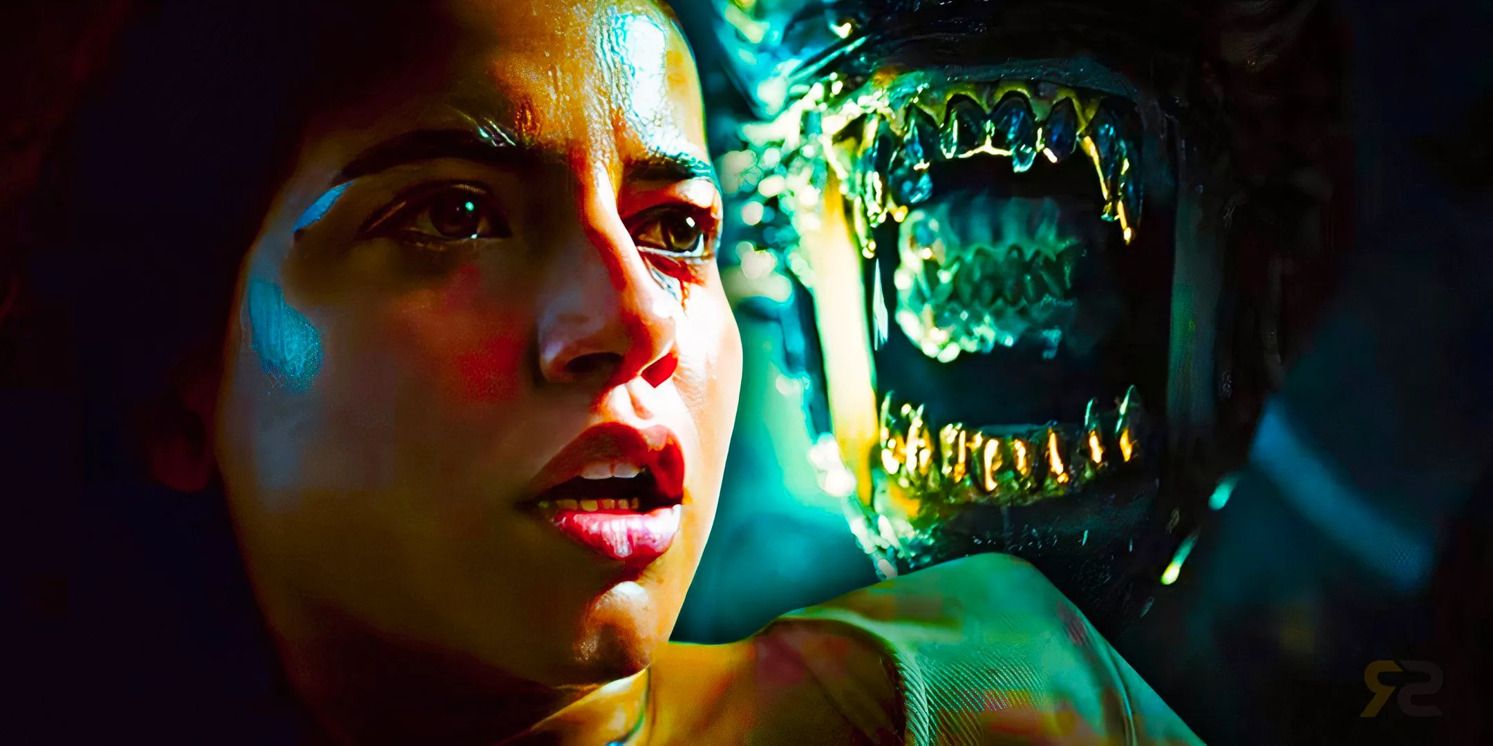 Rain staring at a Xenomorph in Alien: Romulus Image