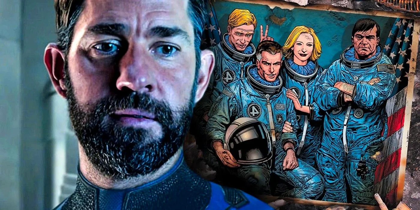 reed richards looks sad next to burned photo of the fantastic four Image