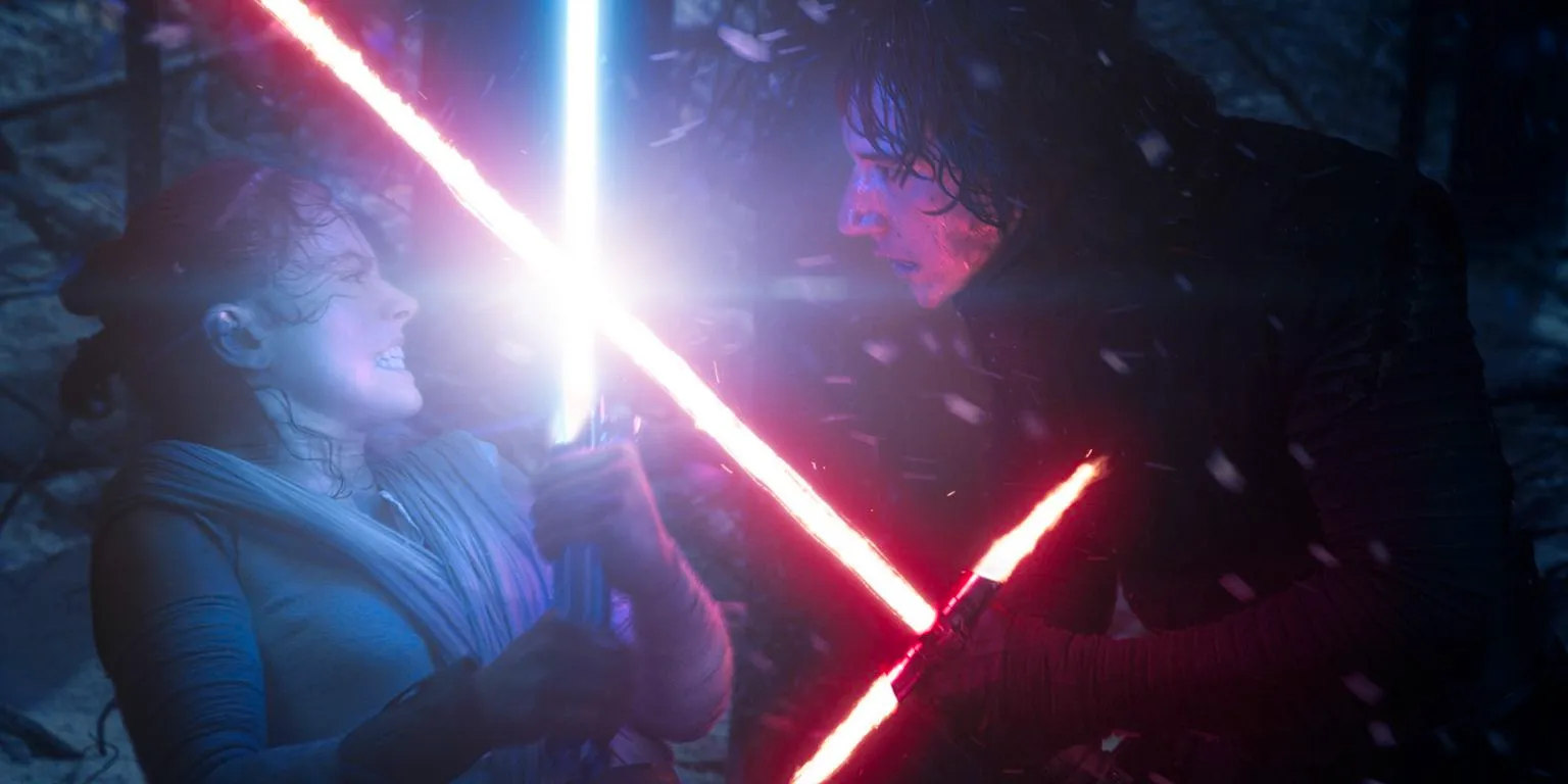 Rey fights Kylo Ren Star Wars Image