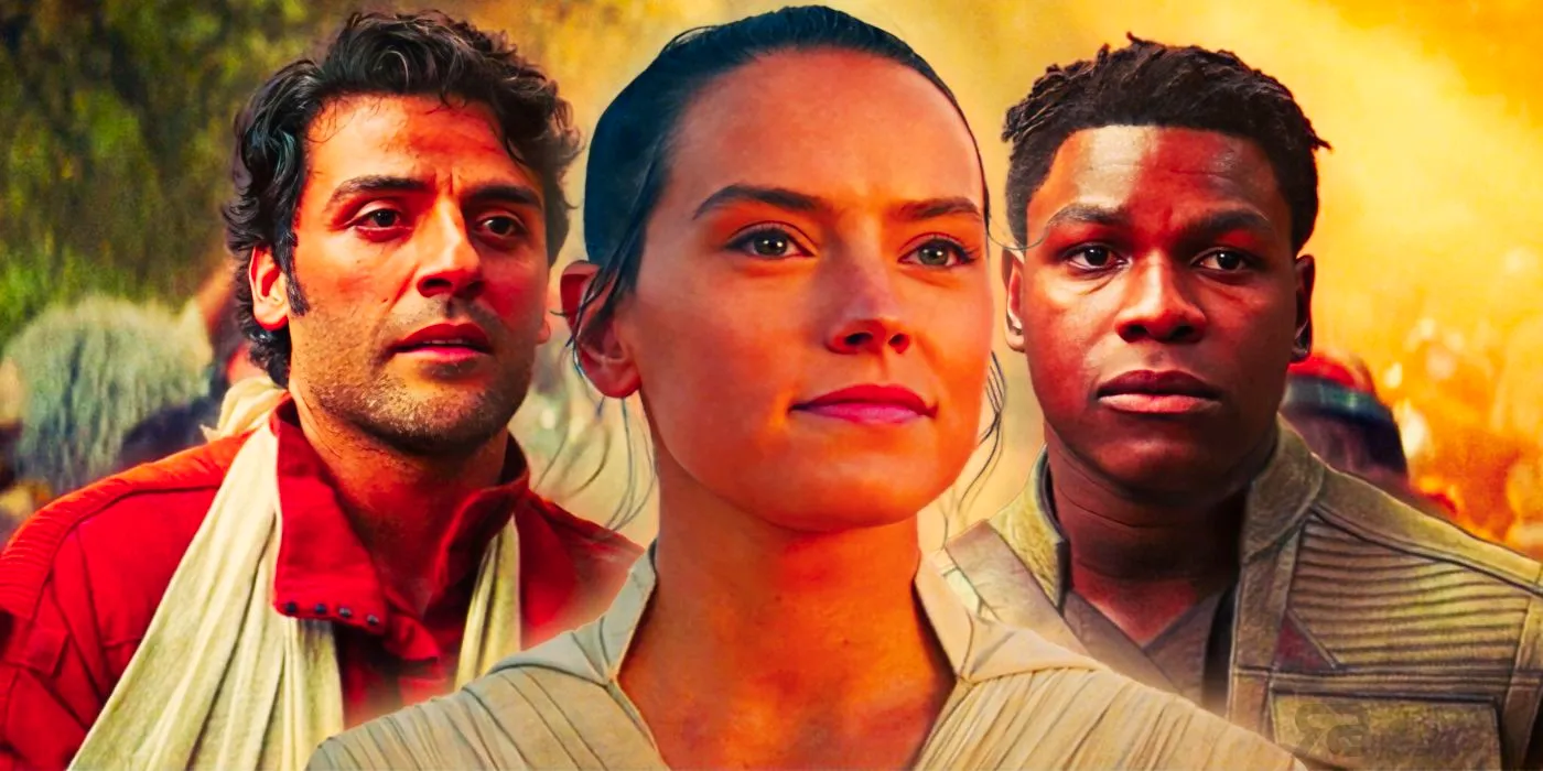 Rey, Finn, and Poe in The Rise of Skywalker. Image