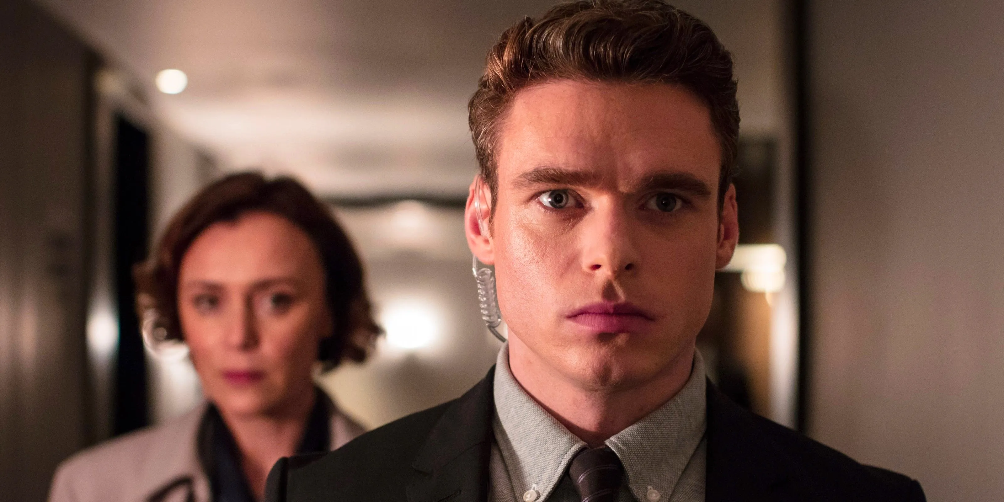 Richard Madden in a hallway in Bodyguard Image